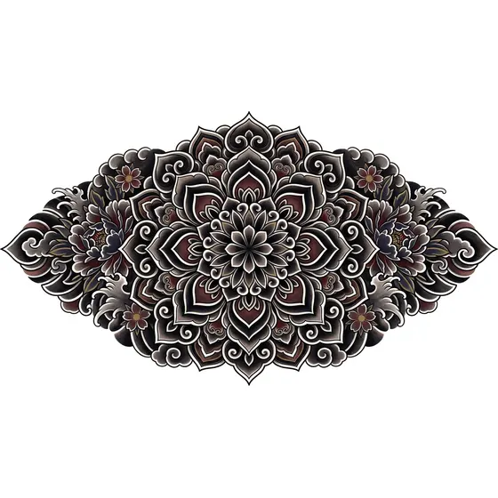 Back Tattoo Ideas example — A large mandala centred between the shoulder blades
