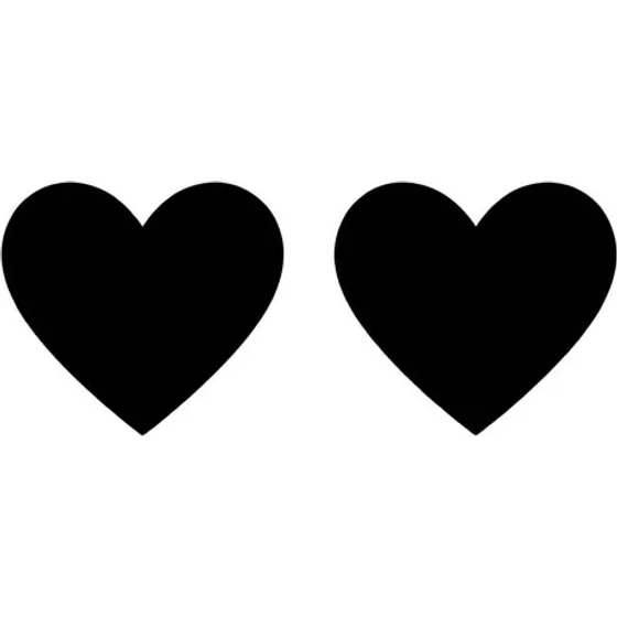 Couple Tattoo Ideas example — Two small blackwork hearts, same size, solid and simple, not split in half