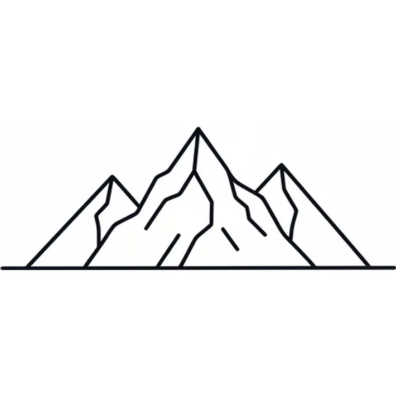 Minimalist tattoo example — Three small mountains in matching minimal line art