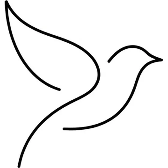 Minimalist Tattoos example — A tiny bird reduced to a few curved strokes, no feathers