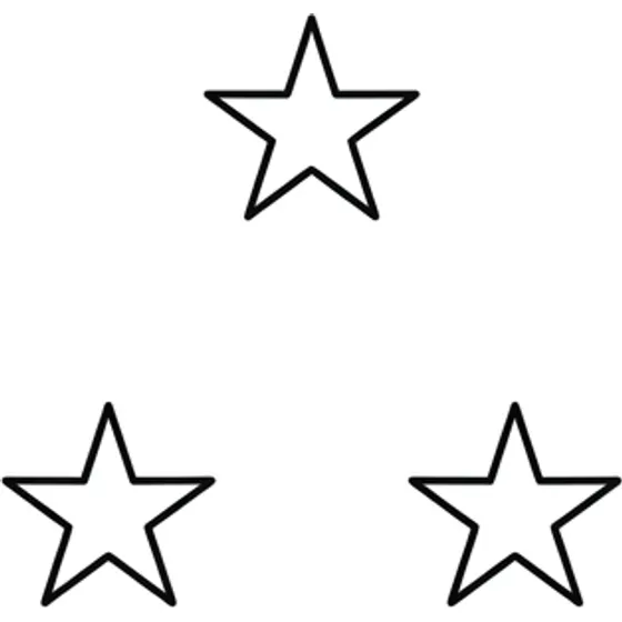 Minimalist tattoo example — Three small stars in a loose triangle
