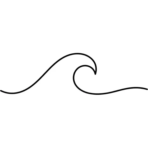 Minimalist tattoo example — A minimal wave in one continuous stroke
