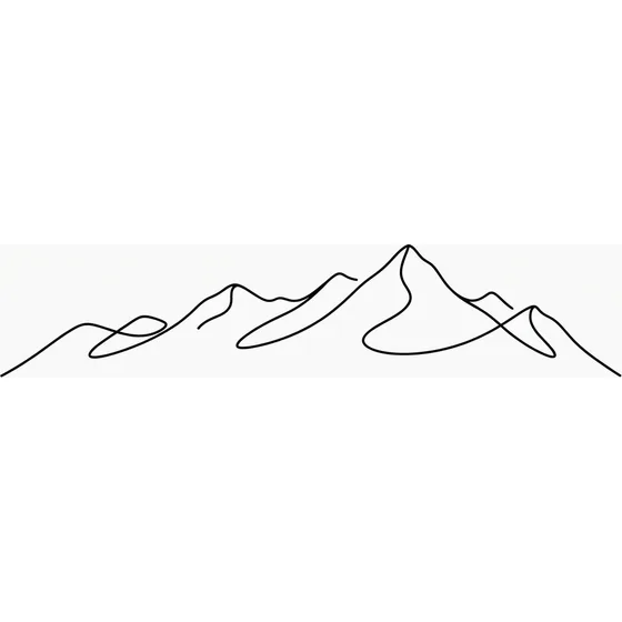 Tattoo Ideas example — A single continuous-line mountain range for an outer forearm, minimalist