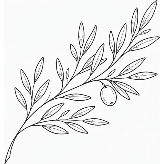 Tattoo Ideas example — A fine-line sprig of olive leaves with one olive