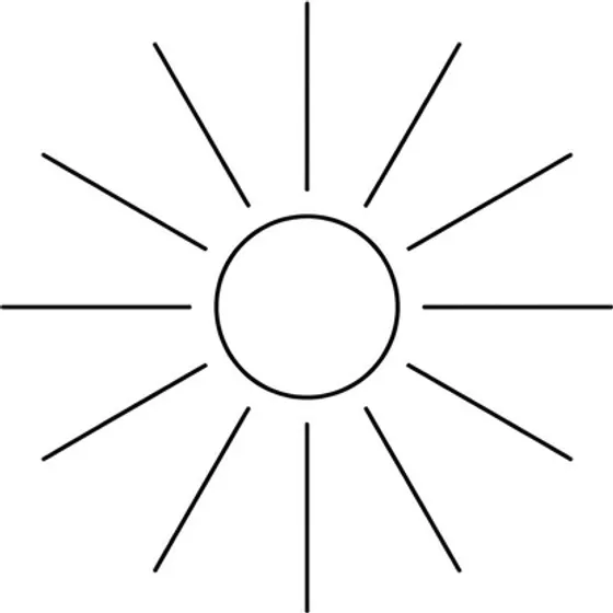 Wrist Tattoos example — A minimal sun with simple rays